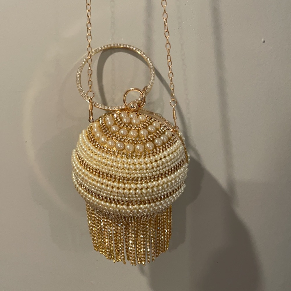 Boutique DE FGG gold ball clutch purse